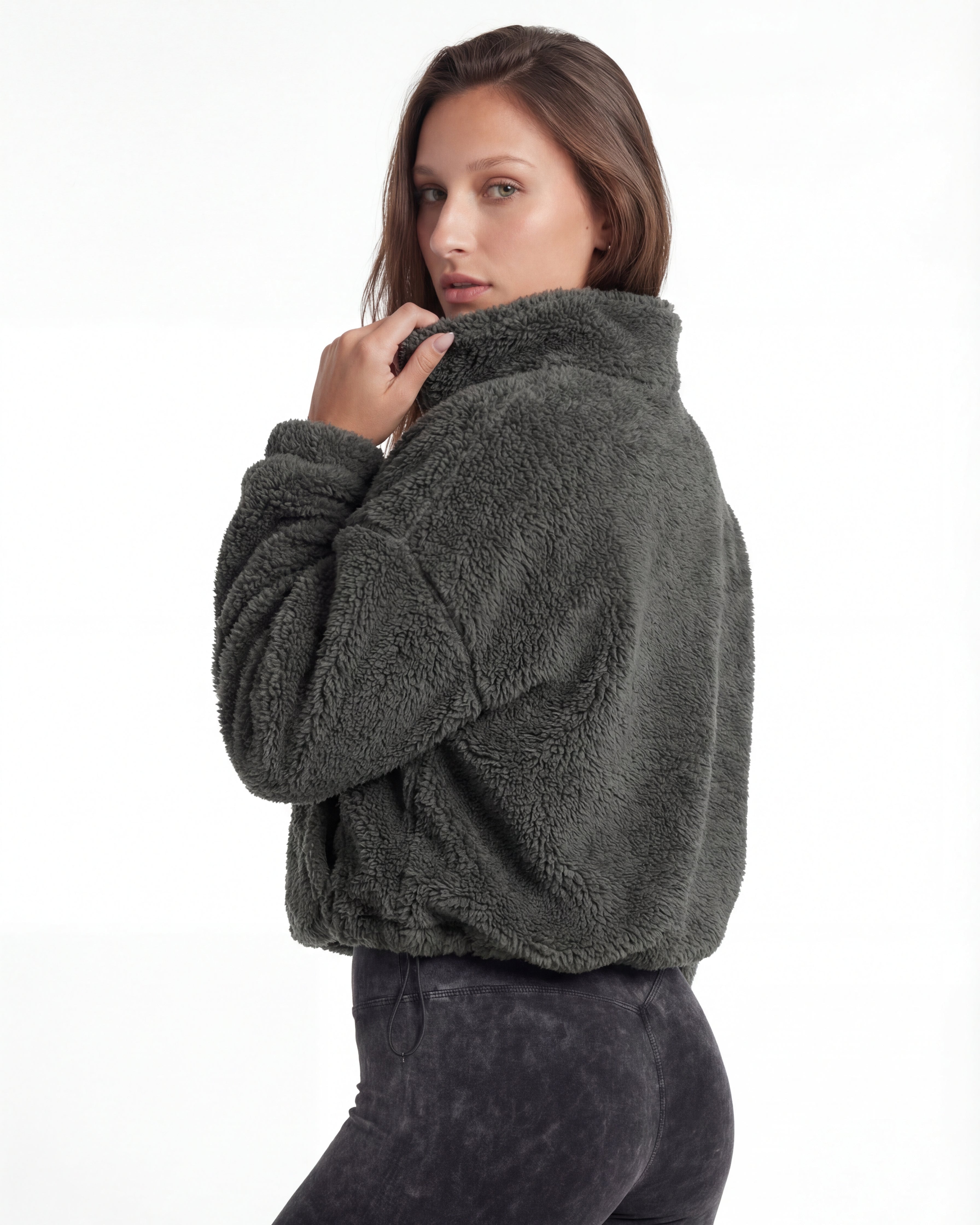 Teddy Half-Zip Fleece Pullover