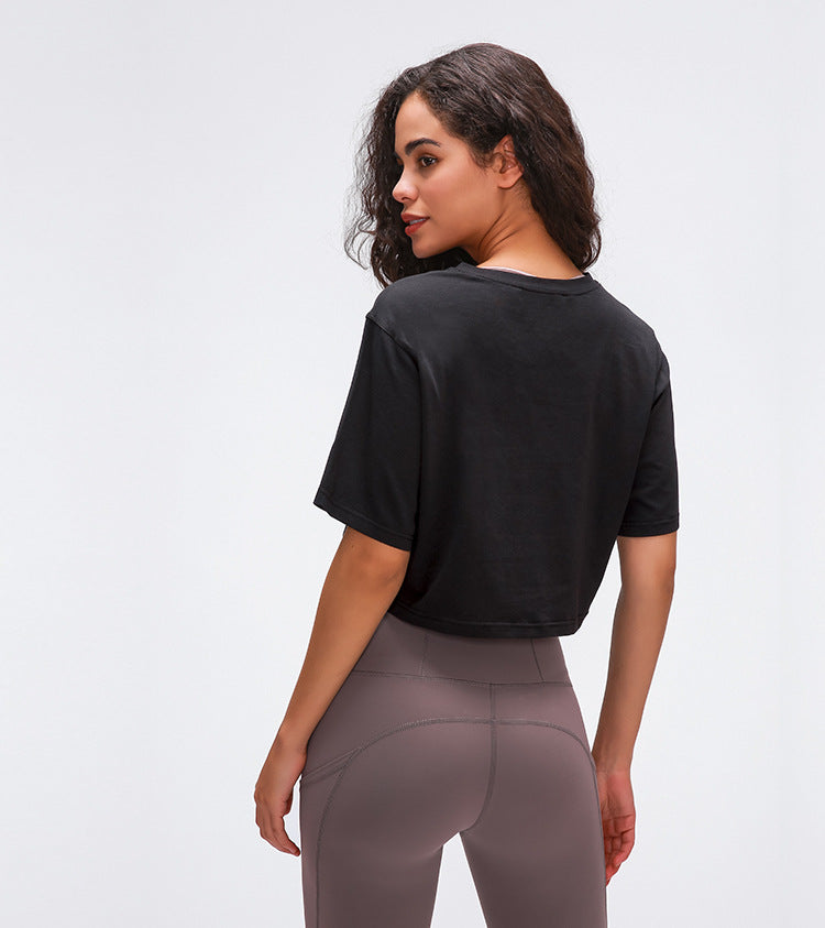 Lightweight Loose Crop Top - Schwarz vrshWOMENS