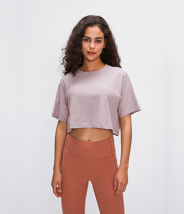 Lightweight Loose Crop Top - Purple