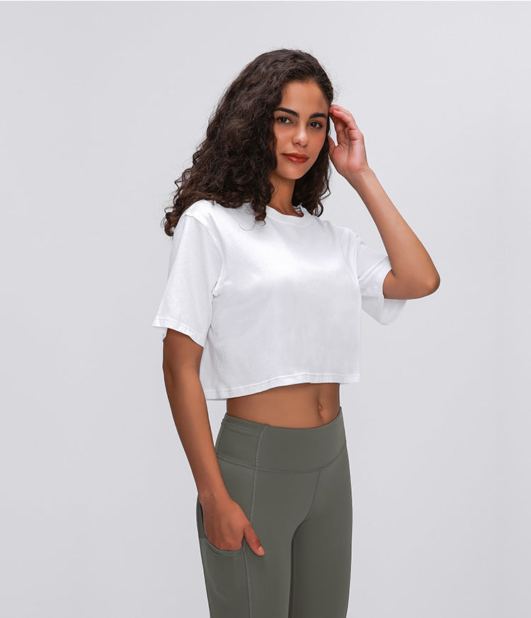 Lightweight Loose Crop Top - White