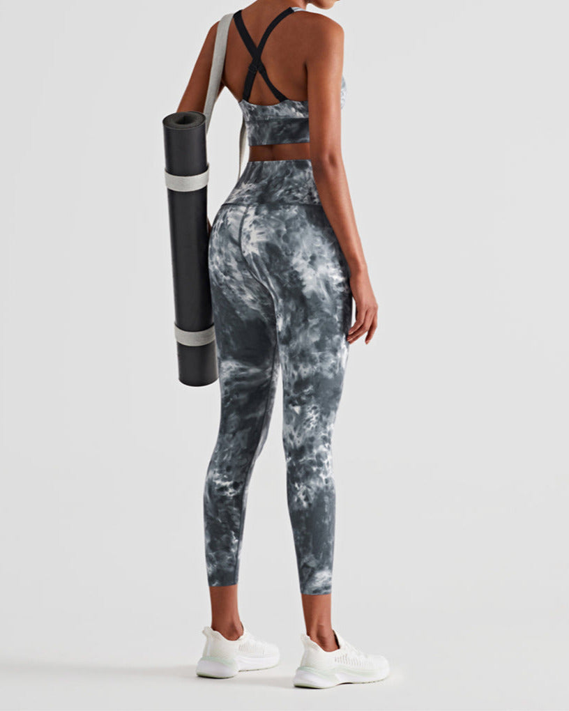 Motion Seamless Leggings - Tie Dye Grau vrshWOMENS