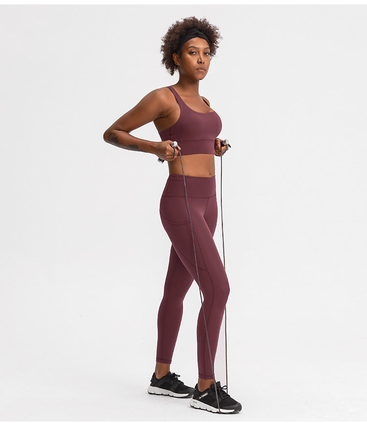 Mindstream Seamless Cross Sport BH - Weinrot vrshWOMENS