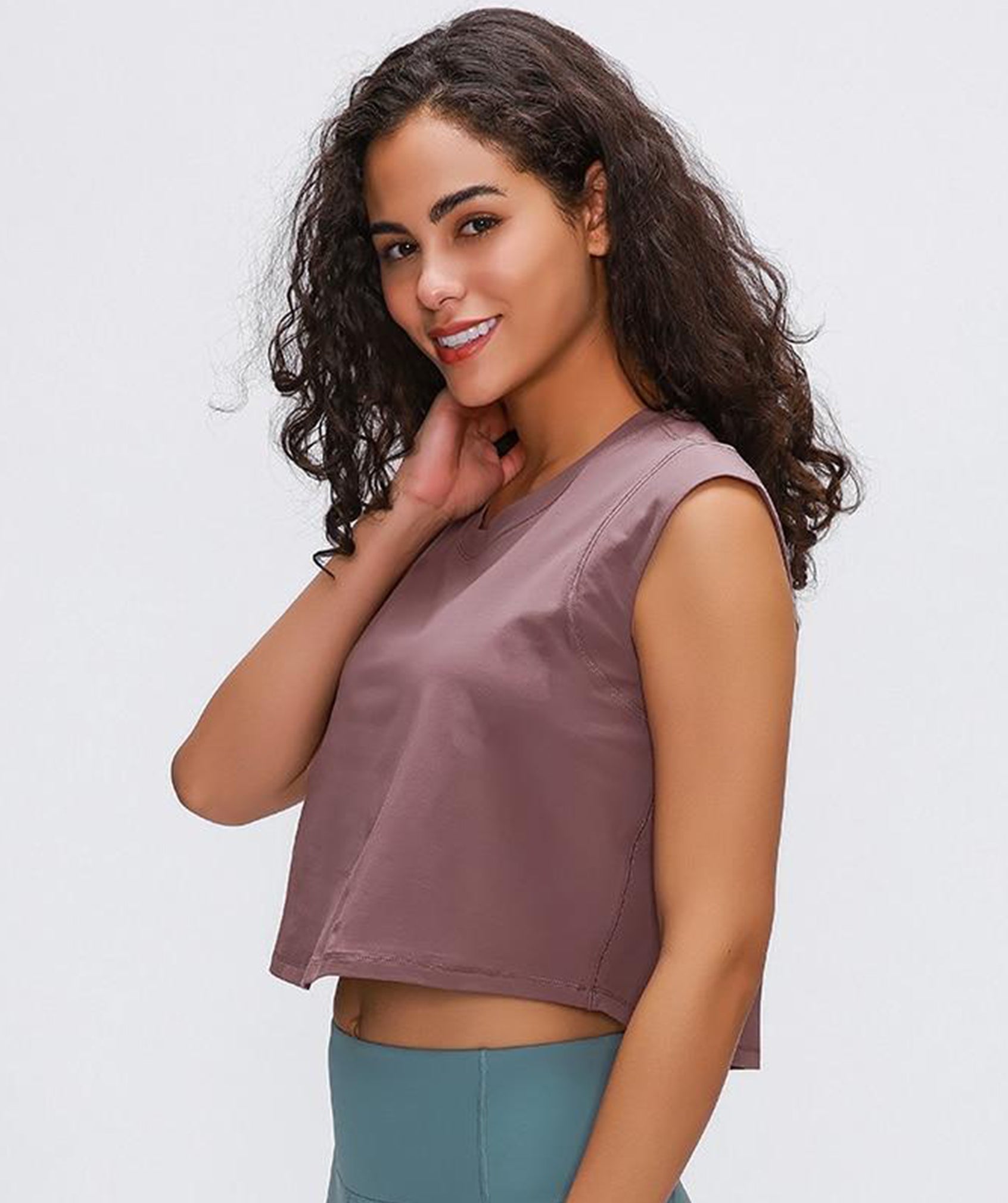 Lightweight Essential Crop Top - Taupe vrshWOMENS