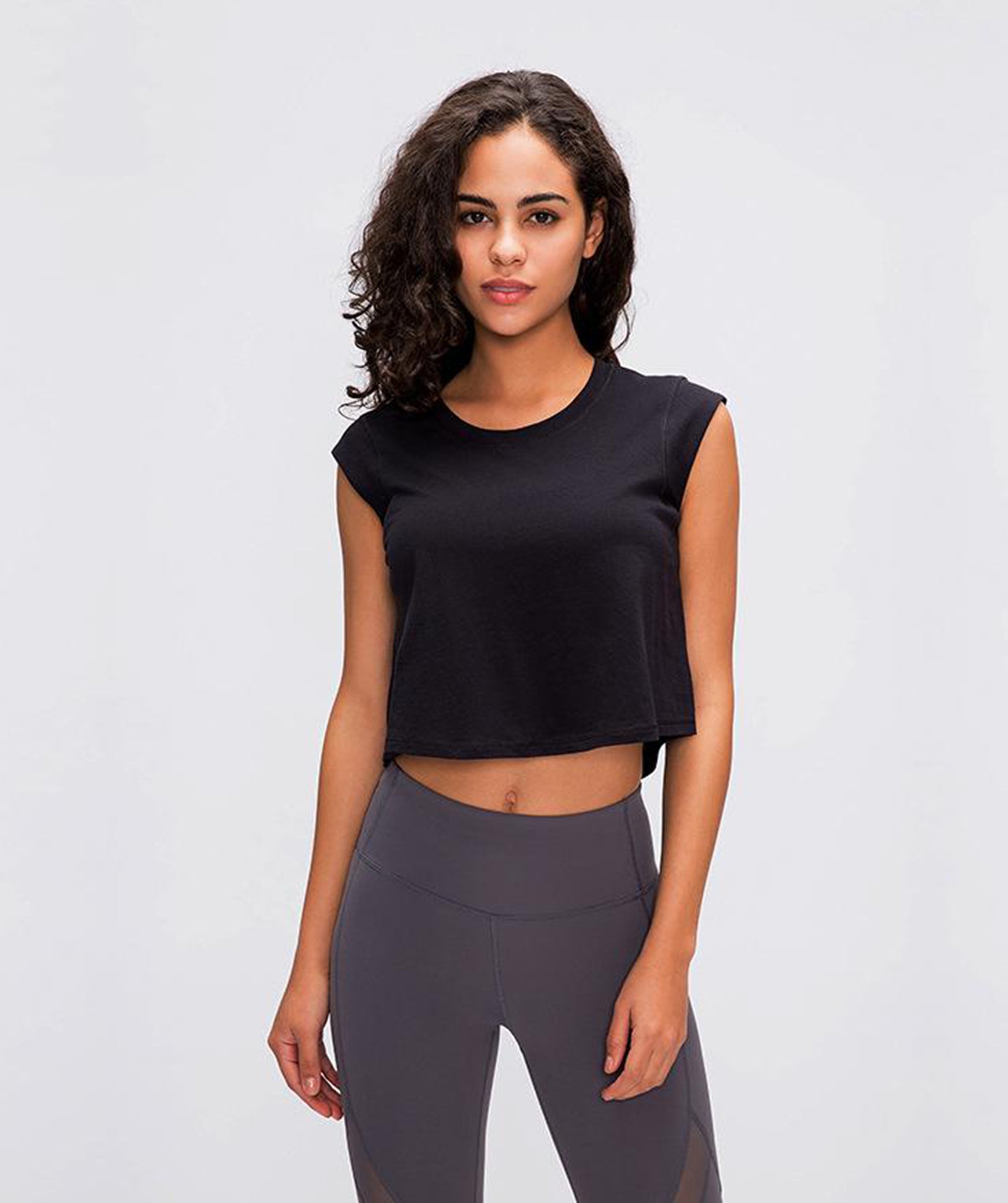 Lightweight Essential Crop Top - Black vrshWOMENS