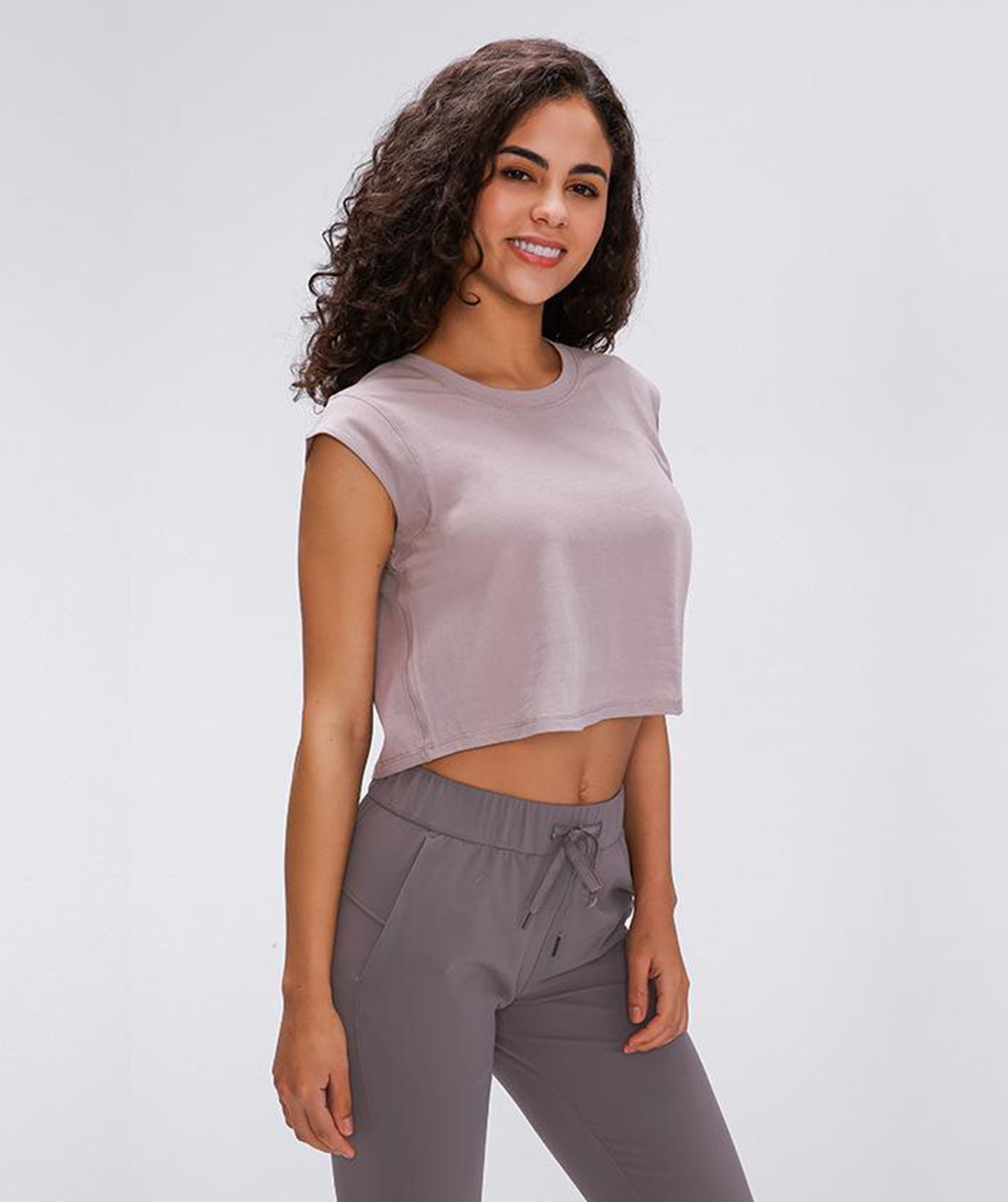 Lightweight Essential Crop Top - Pink vrshWOMENS
