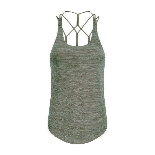 Lightweight Fly Tank Top mit integriertem BH - Grün Meliert vrshWOMENS
