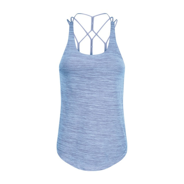Lightweight Fly Tank Top mit integriertem BH - Blau Meliert vrshWOMENS