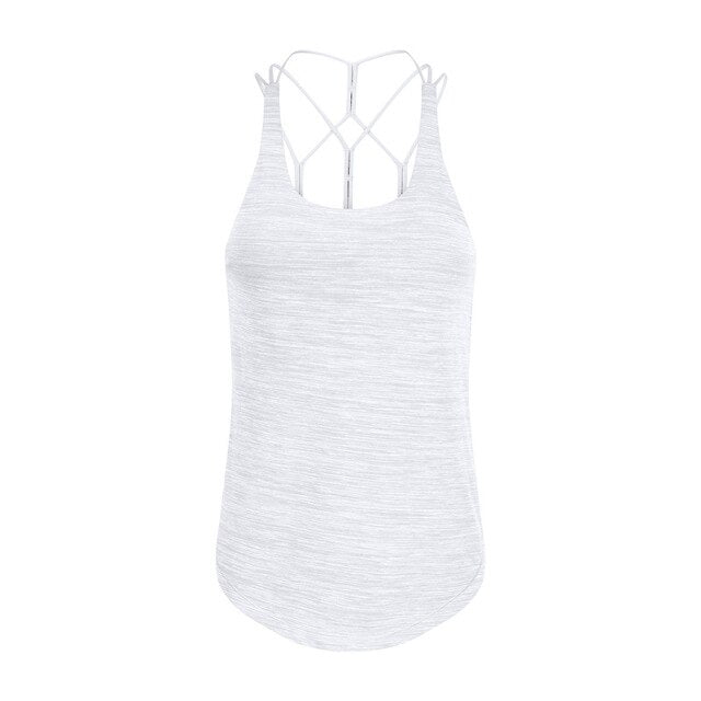 Lightweight Fly Tank Top mit integriertem BH - Weiß Meliert vrshWOMENS