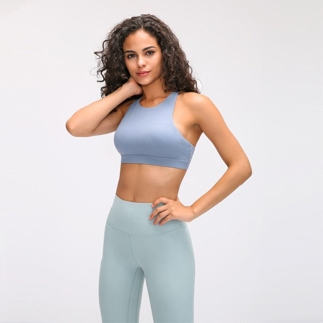 Mindstream Seamless Cross Sport BH - Blau vrshWOMENS