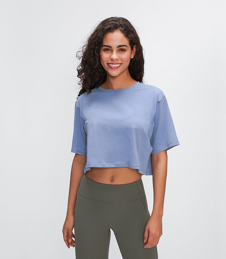 Lightweight Loose Crop Top - Blue