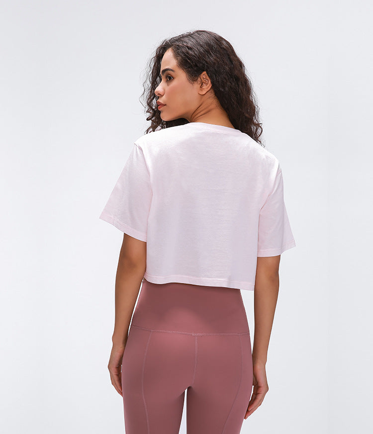 Lightweight Loose Crop Top - Pink vrshWOMENS