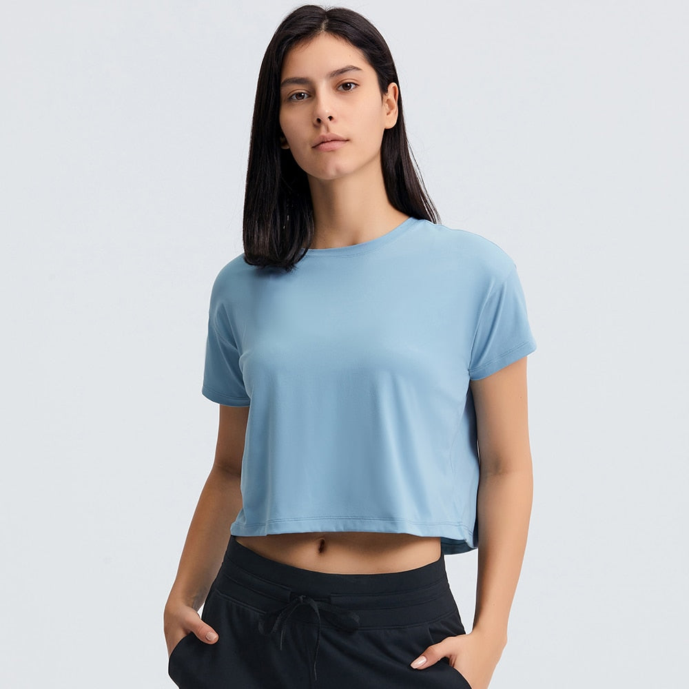 Lightweight Buttery Crop Top - Blau