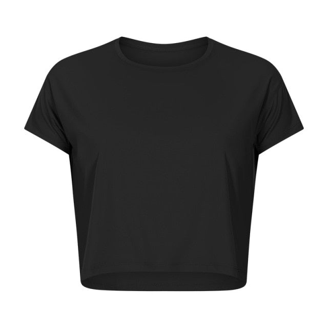 Lightweight Buttery Crop Top - Schwarz vrshWOMENS