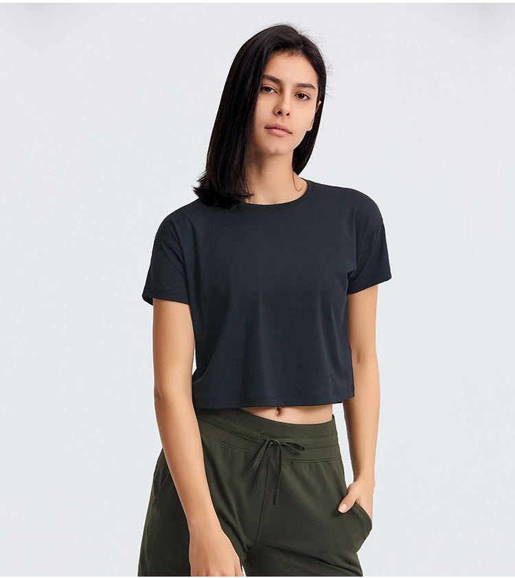 Lightweight Buttery Crop Top - Schwarz vrshWOMENS