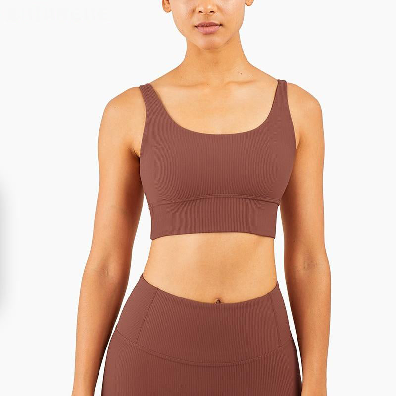 Ribbed Fit Sport BH - Braun vrshWOMENS