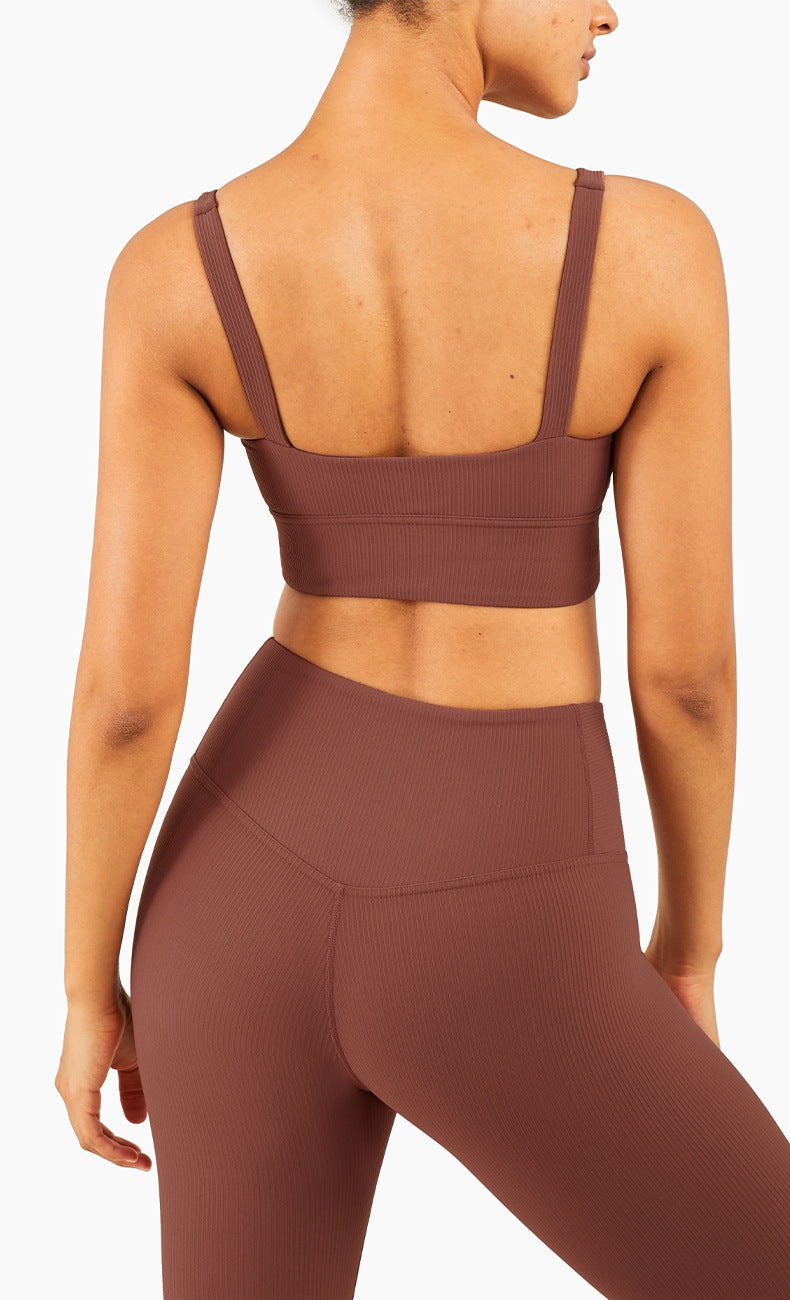 Ribbed Fit Sport BH - Braun vrshWOMENS