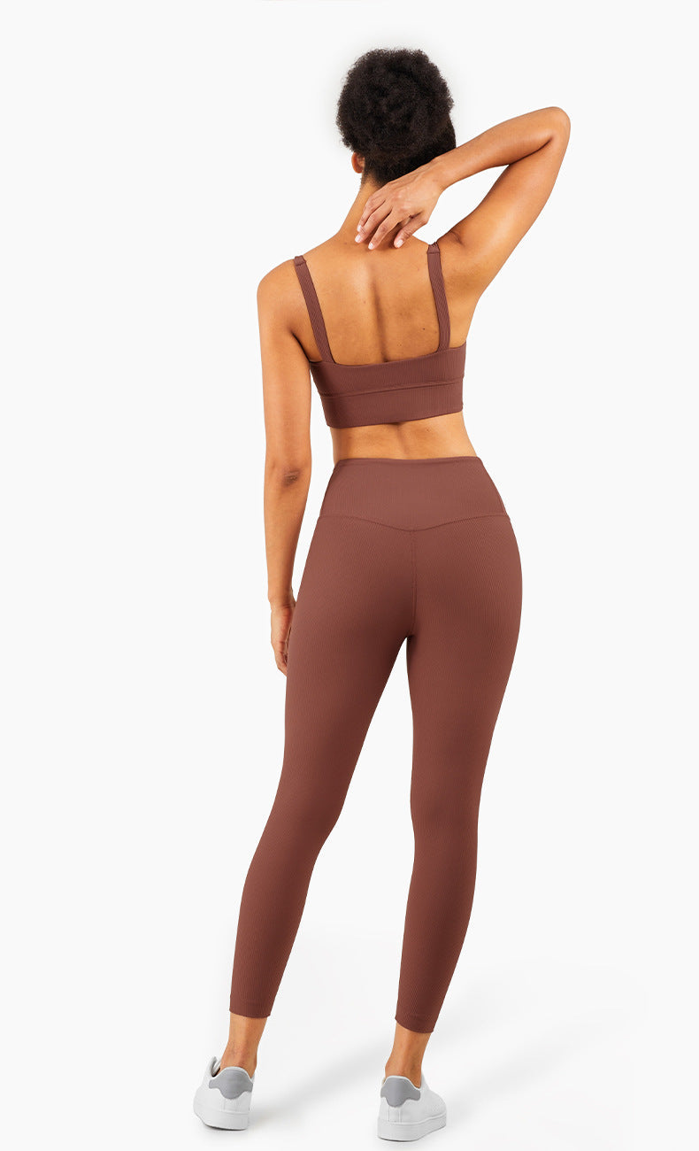 Ribbed Fit Sport BH - Braun vrshWOMENS