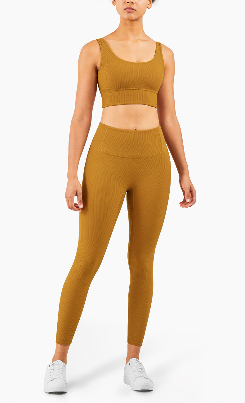 Ribbed Fit Sport BH - Bronze vrshWOMENS