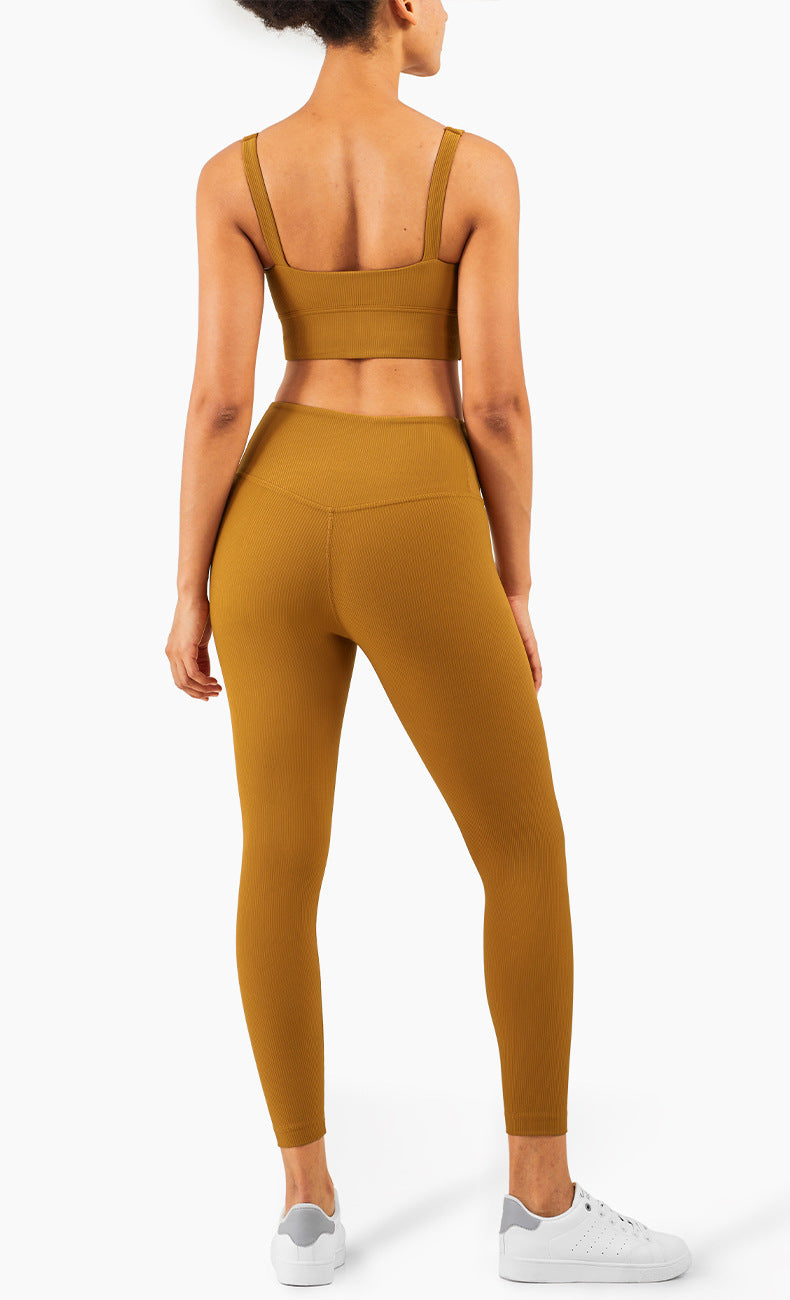 Ribbed Fit Sport BH - Bronze vrshWOMENS