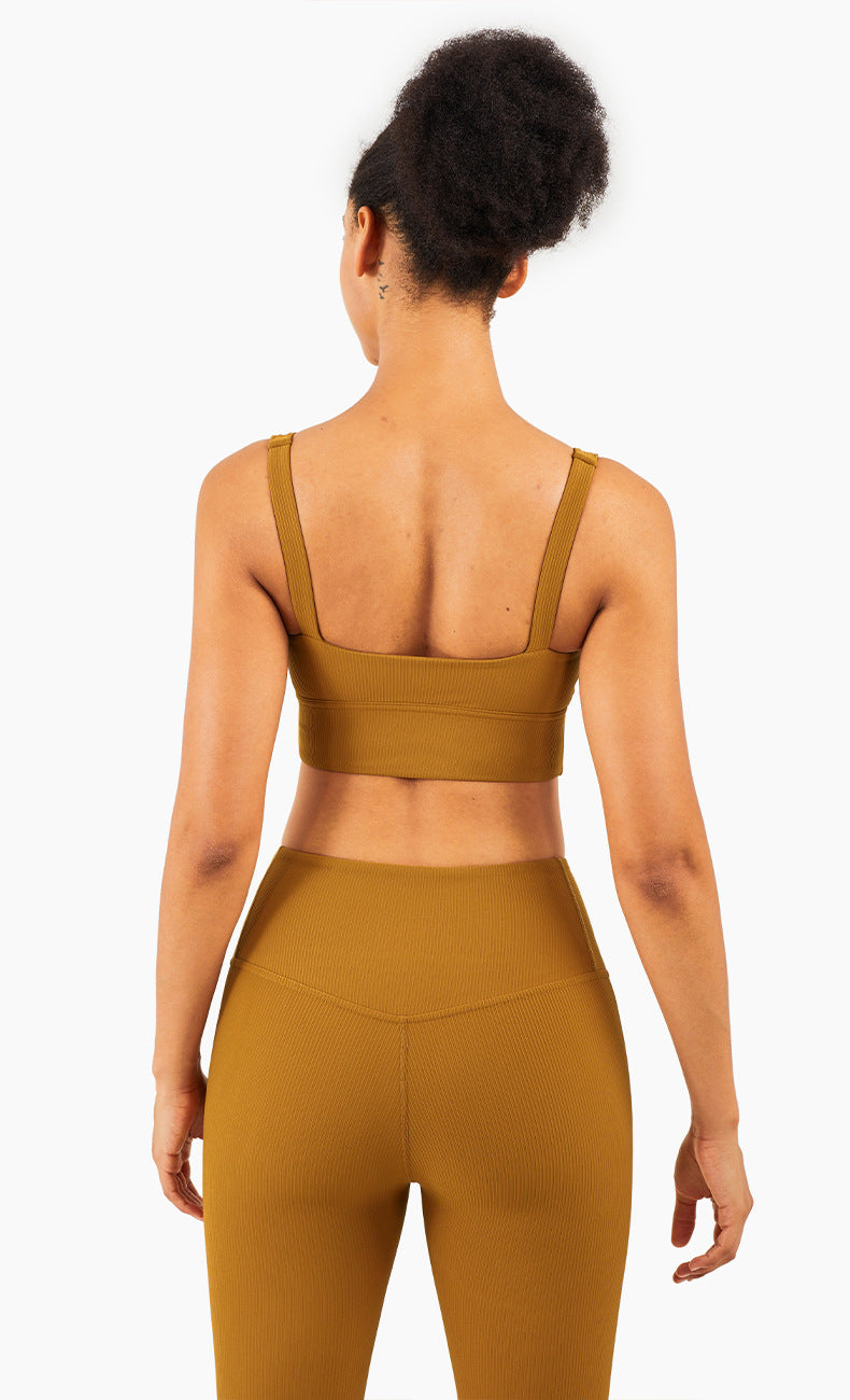 Ribbed Fit Sport BH - Bronze
