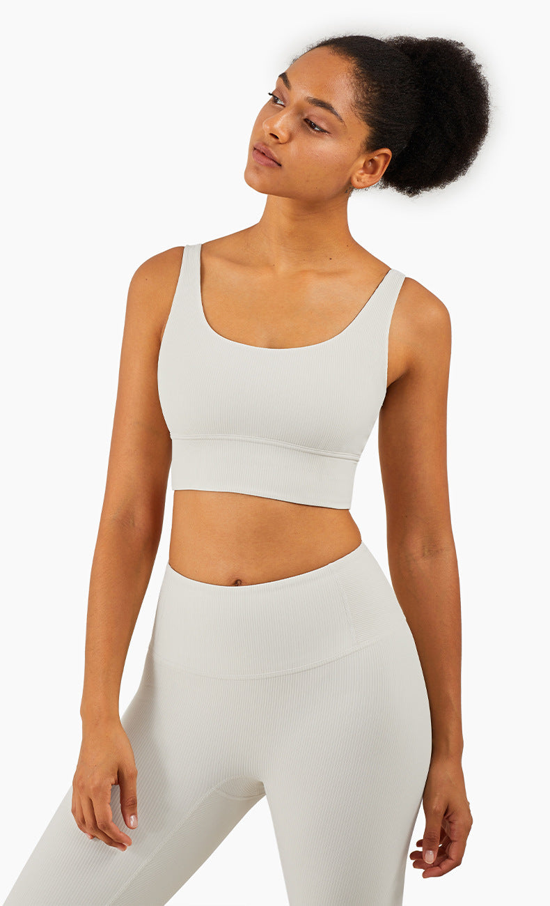 Ribbed Fit Sport BH - Ivory vrshWOMENS