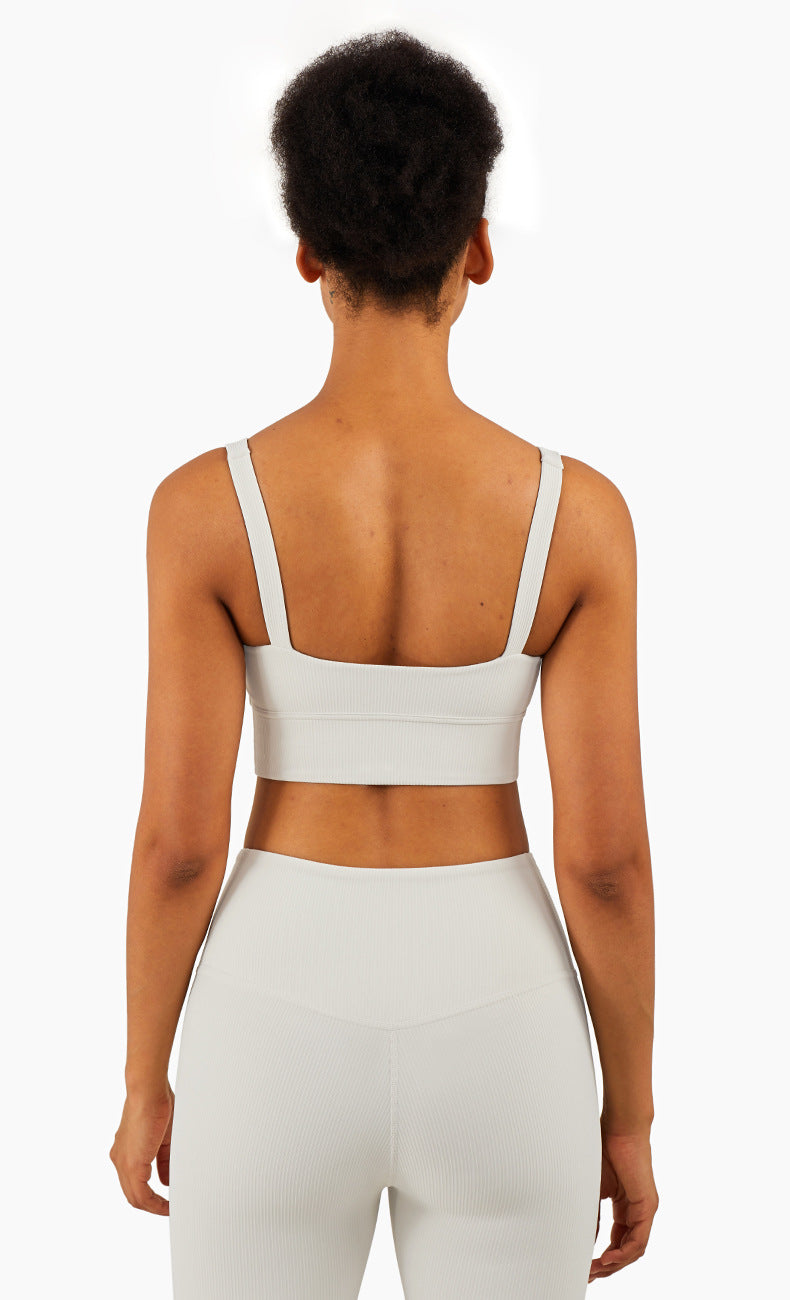 Ribbed Fit Sport BH - Ivory vrshWOMENS