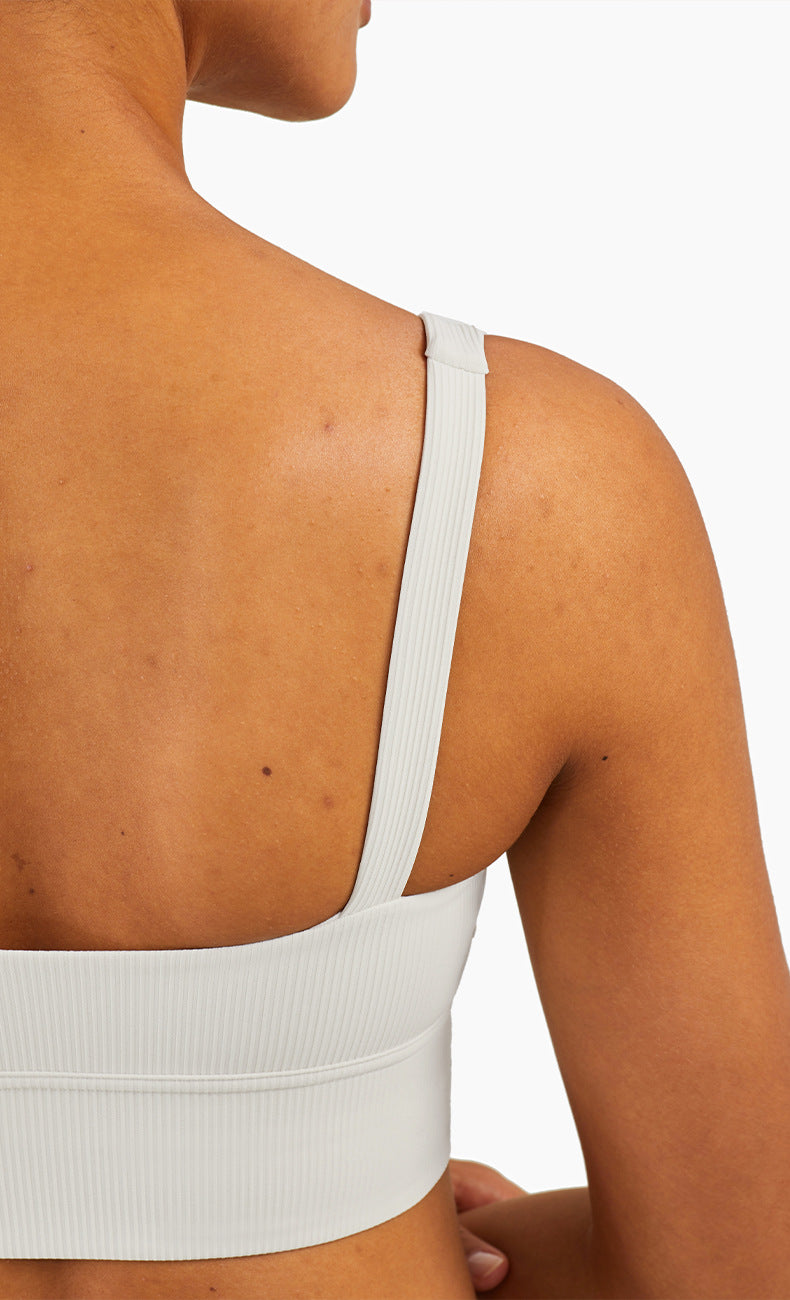 Ribbed Fit Sport BH - Ivory
