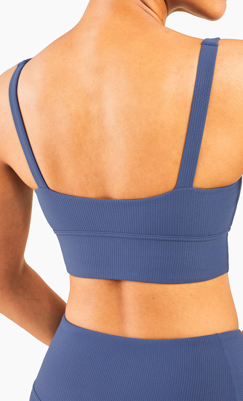 Ribbed Fit Sport BH - Blau vrshWOMENS