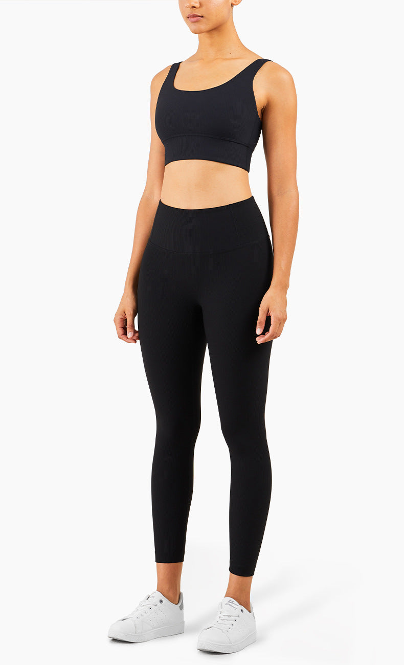 Ribbed Fit Sport BH - Schwarz vrshWOMENS