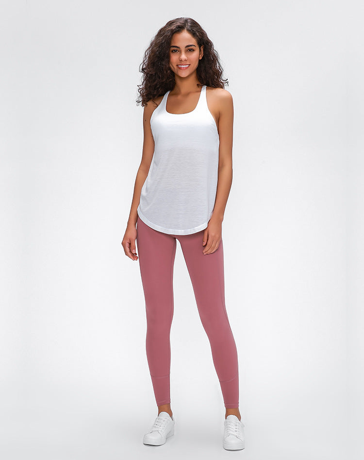 Lightweight Fly Tank Top mit integriertem BH - Weiß Meliert vrshWOMENS