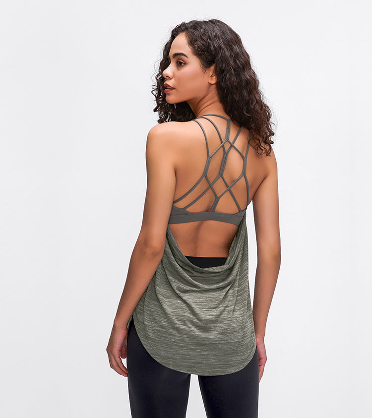 Lightweight Fly Tank Top mit integriertem BH - Grün Meliert vrshWOMENS