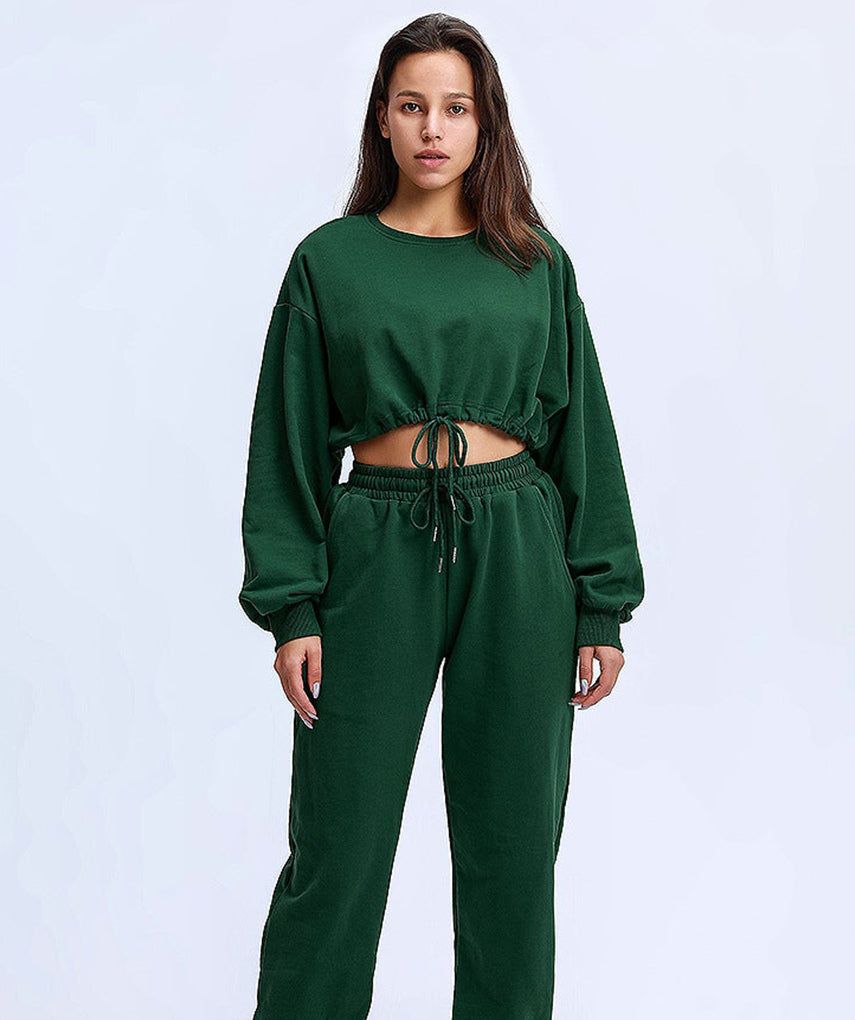 Oversized Rest Day Cropped Hoodie - Grün vrshWOMENS