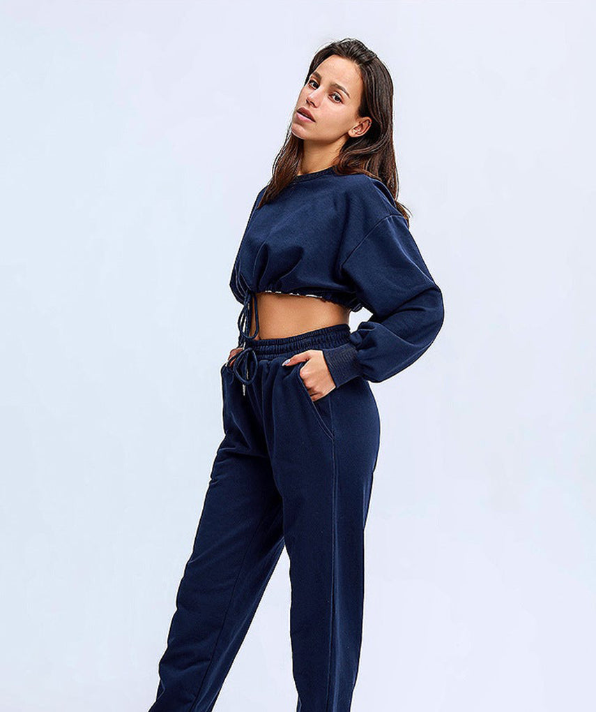 Oversized Rest Day Cropped Hoodie - Blau vrshWOMENS