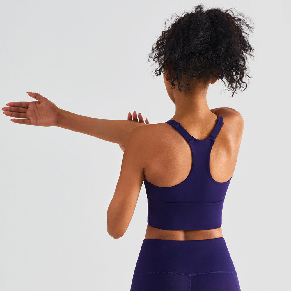 Run Pro Seamless Top mit integriertem Sport BH - Dunkelblau