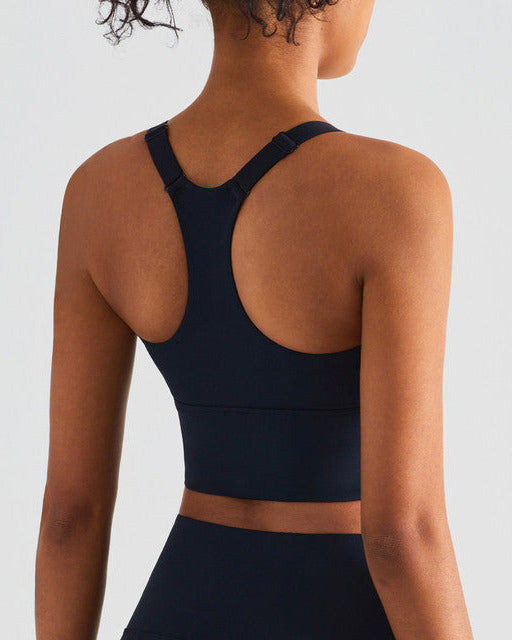 Run Pro Seamless Top mit integriertem Sport BH - Schwarz