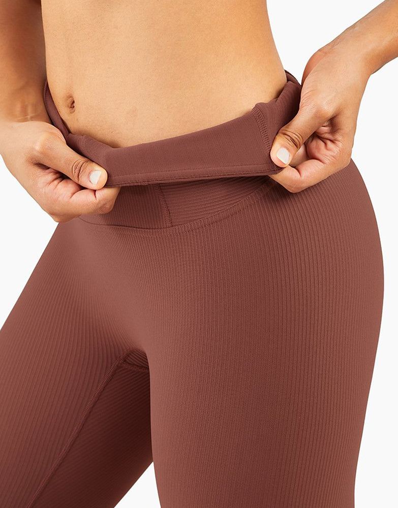 Ribbed Fit Leggings - Braun vrshWOMENS