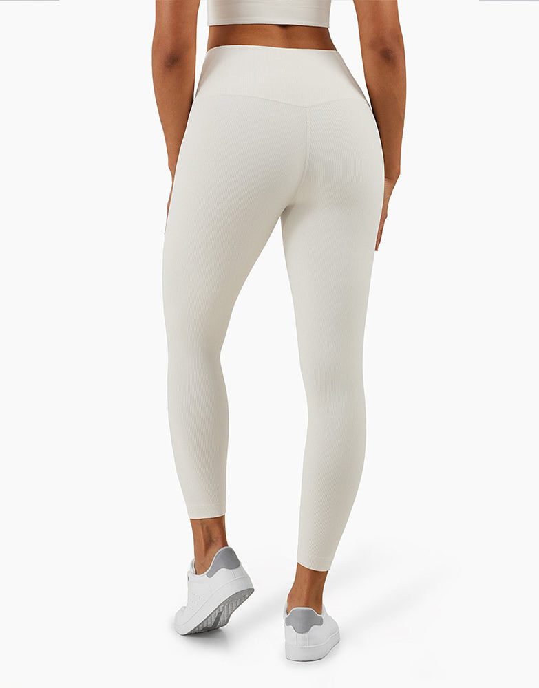 Ribbed Fit Leggings - Ivory