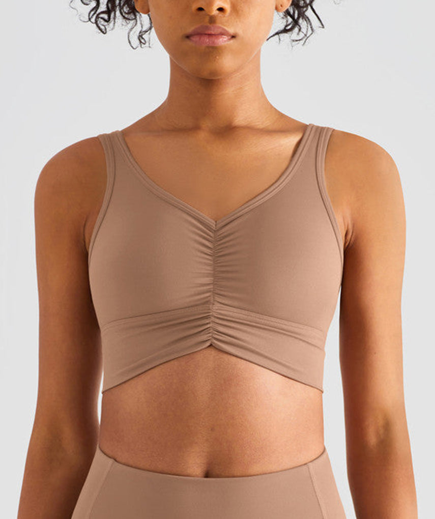 Run Pro 25" Seamless Sports Bra - Caramel vrshWOMENS