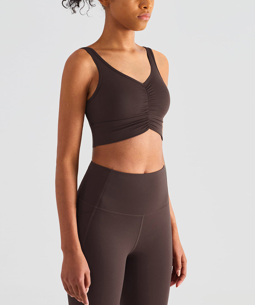 Run Pro 25" Seamless Sports Bra - Coffee