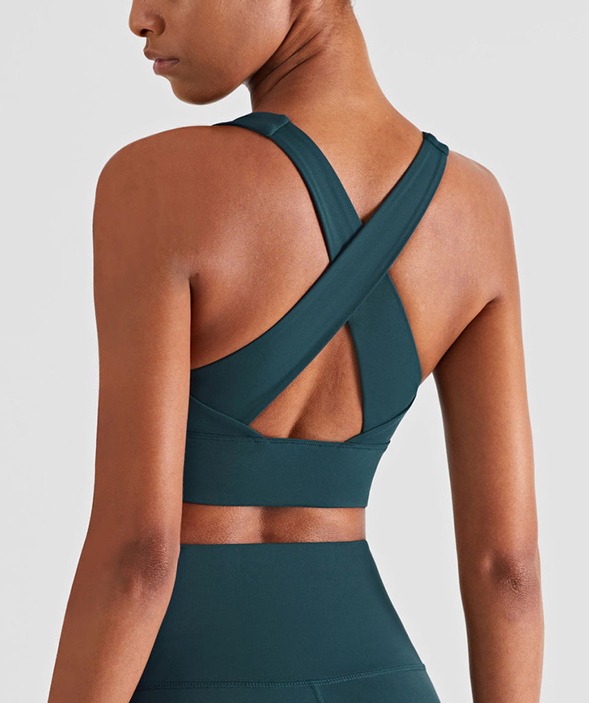 Run 28" Seamless Sports Bra - Dunkelgrün vrshWOMENS