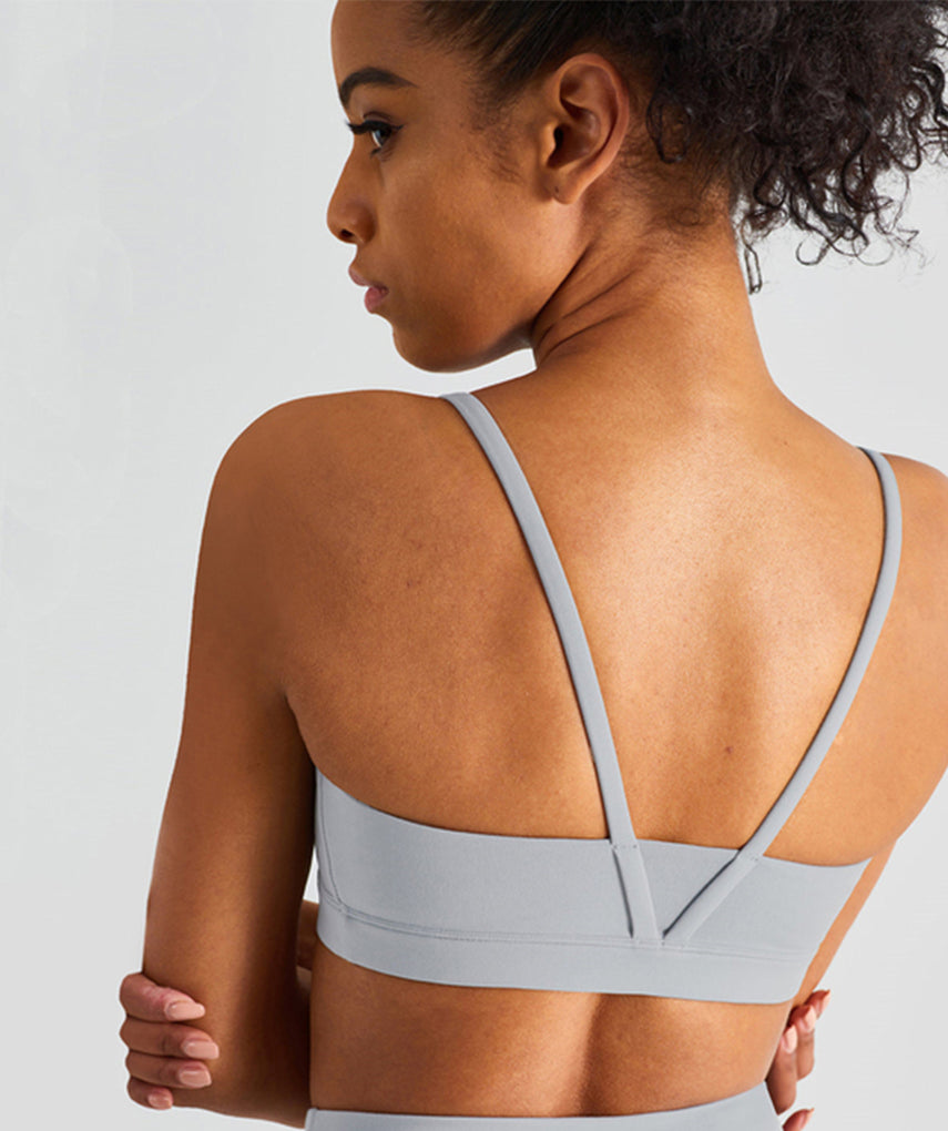 Run 25" Seamless Sports Bra - Grau