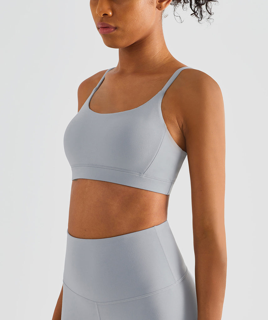 Run 25" Seamless Sports Bra - Grau