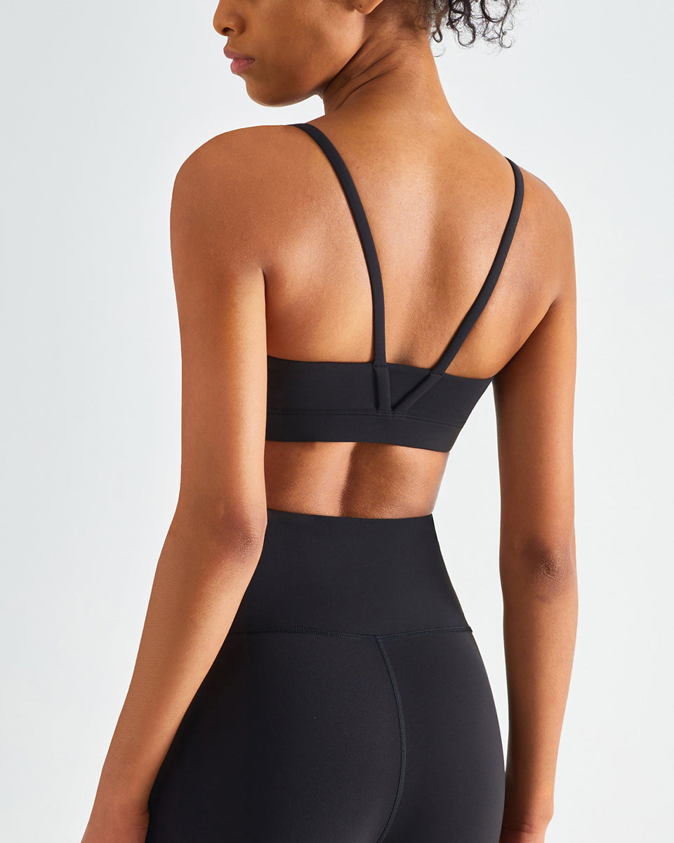 Run 25" Seamless Sports Bra - Schwarz vrshWOMENS