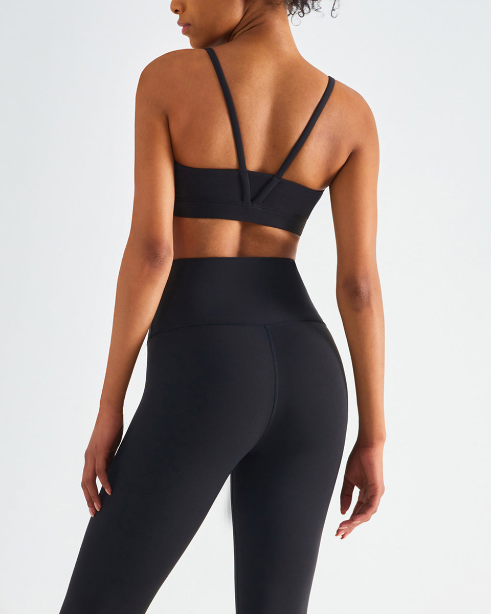 Run 25" Seamless Sports Bra - Schwarz vrshWOMENS