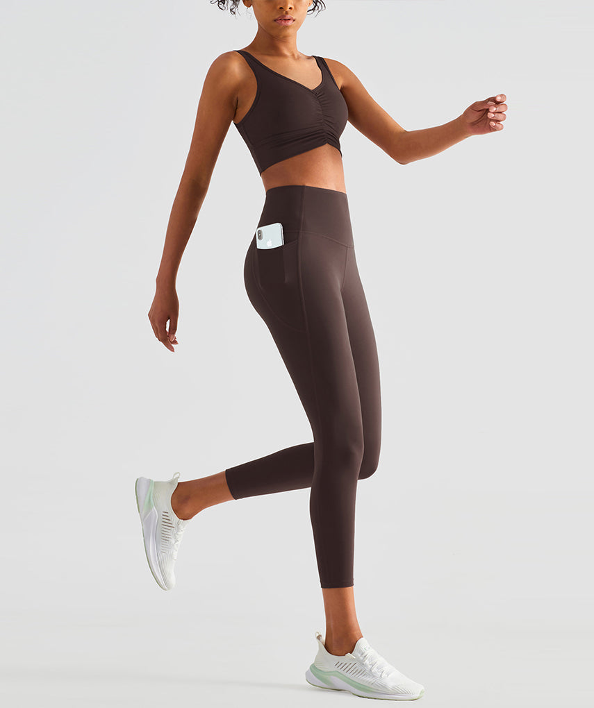 Run Pro 25" Seamless Sports Bra - Coffee vrshWOMENS