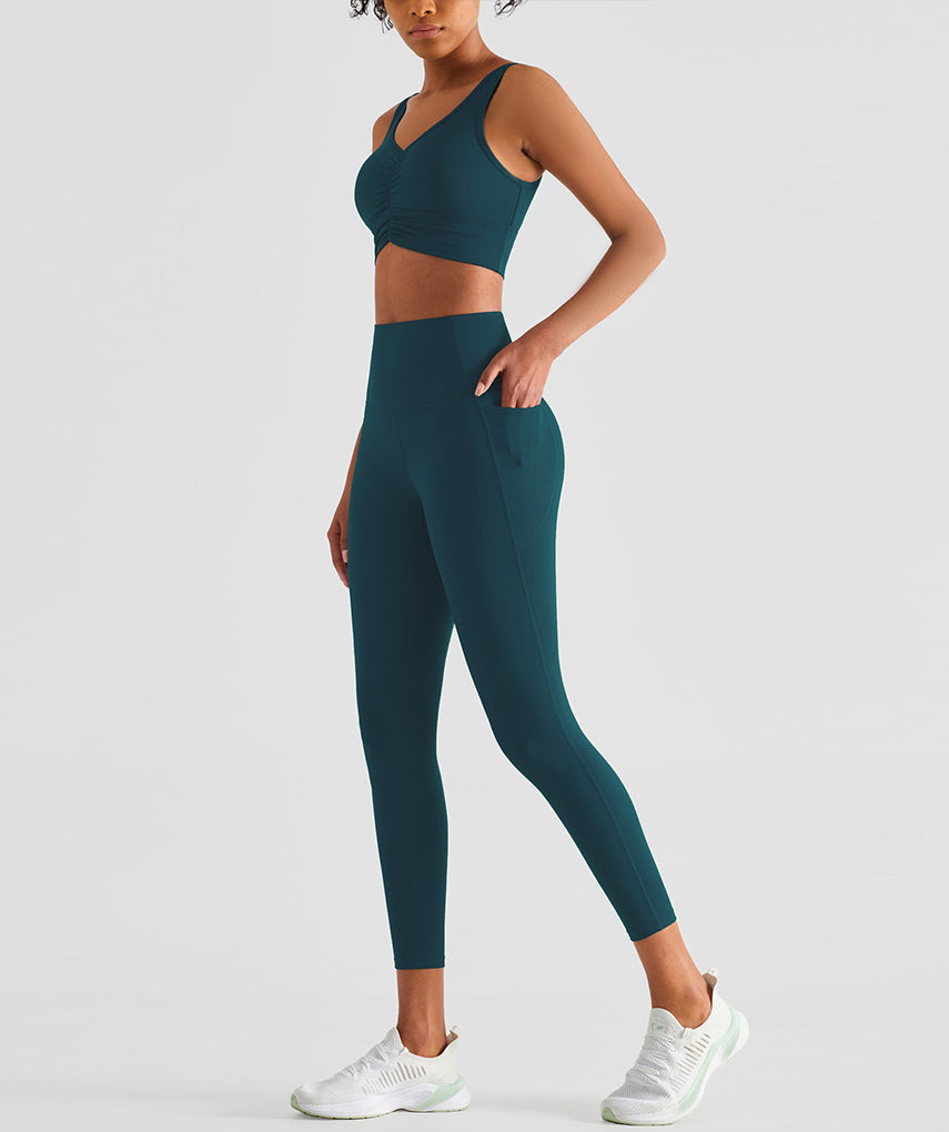 Run Pro 25" Seamless Sports Bra - Dunkelgrün vrshWOMENS