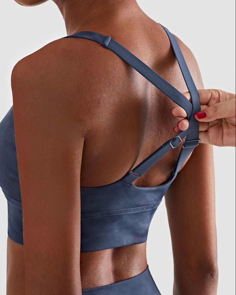 Motion Seamless Sports Bra - Tie Dye Blau vrshWOMENS