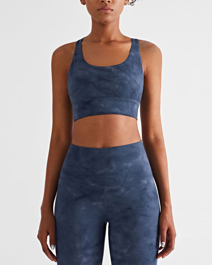 Motion Seamless Sports Bra - Tie Dye Blau vrshWOMENS