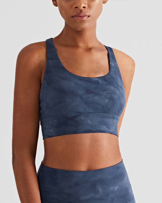 Motion Seamless Sports Bra - Tie Dye Blau