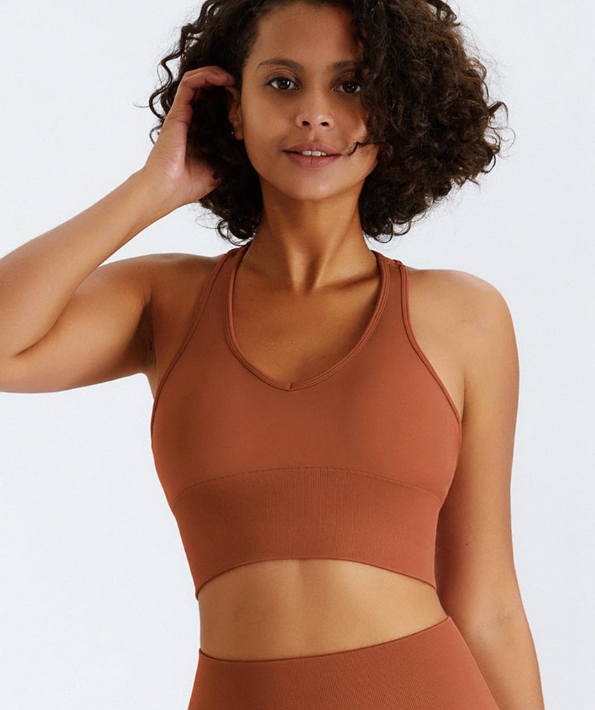 True Seamless V-Top - Orange vrshWOMENS